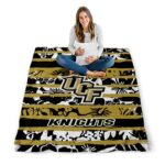 customized ucf knights floral stripes gold white blanket high quality