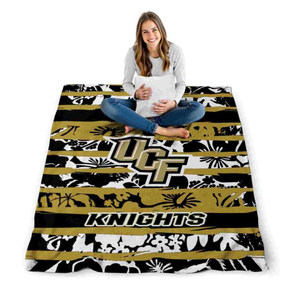 customized ucf knights floral stripes gold white blanket high quality
