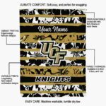 customized ucf knights floral stripes gold white blanket new arrival