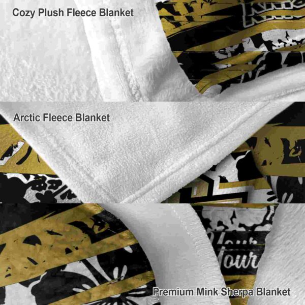 customized ucf knights floral stripes gold white blanket premium grade