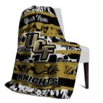 customized ucf knights floral stripes gold white blanket top rated