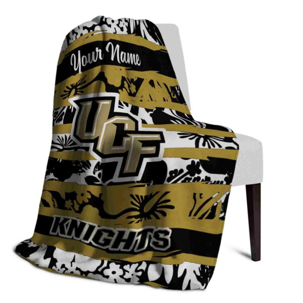customized ucf knights floral stripes gold white blanket top rated