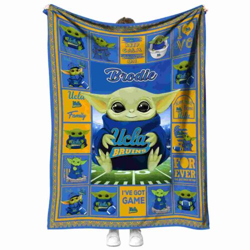 customized ucla bruins baby yoda blue blanket best selling