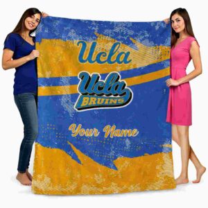 customized ucla bruins grunge streaks blue blanket fashion forward