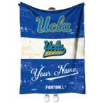 customized ucla bruins grunge texture blue white blanket best selling
