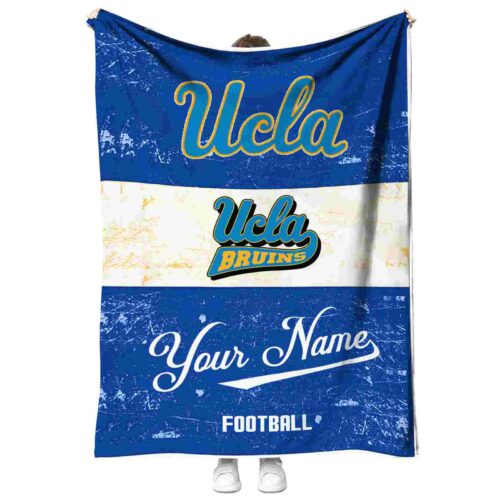 customized ucla bruins grunge texture blue white blanket best selling