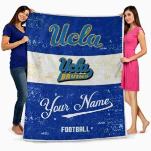 customized ucla bruins grunge texture blue white blanket fashion forward