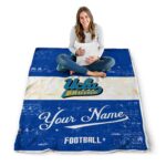 customized ucla bruins grunge texture blue white blanket best selling
