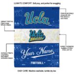 customized ucla bruins grunge texture blue white blanket best selling