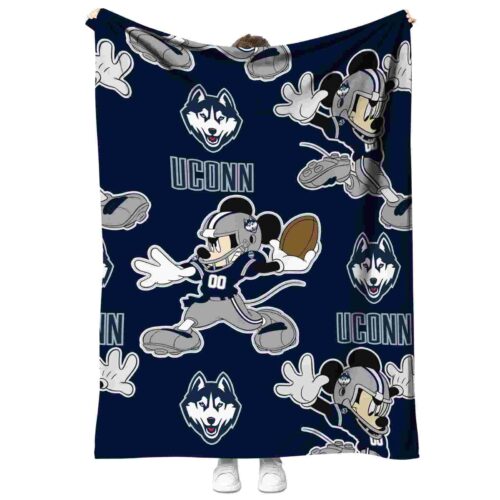 customized uconn huskies mickey blue blanket best selling