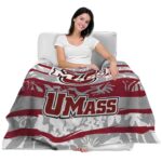 customized umass minutemen floral stripes red white blanket best selling