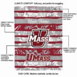 customized umass minutemen floral stripes red white blanket best selling