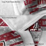 customized umass minutemen floral stripes red white blanket best selling