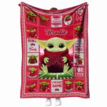 customized unlv rebels baby yoda red blanket best selling