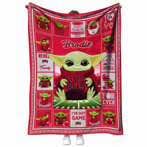 customized unlv rebels baby yoda red blanket best selling
