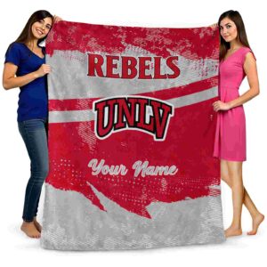 customized unlv rebels grunge streaks red blanket fashion forward