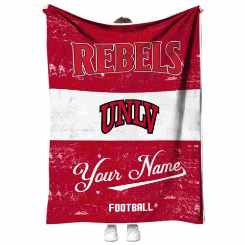 customized unlv rebels grunge texture red white blanket best selling