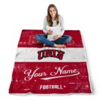 customized unlv rebels grunge texture red white blanket high quality
