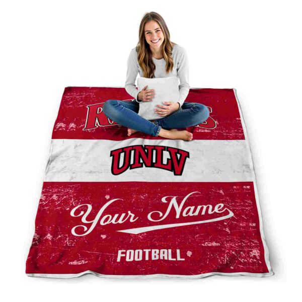 customized unlv rebels grunge texture red white blanket high quality