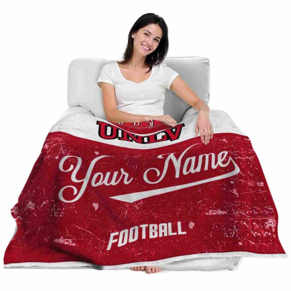 customized unlv rebels grunge texture red white blanket latest model