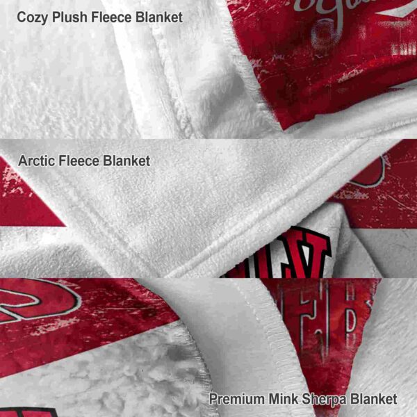 customized unlv rebels grunge texture red white blanket premium grade