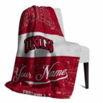 customized unlv rebels grunge texture red white blanket top rated