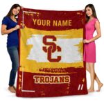 customized usc trojans paint strokes red white blanket fashion forward