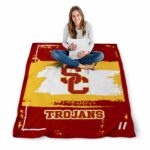 customized usc trojans paint strokes red white blanket high quality