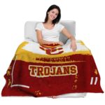 customized usc trojans paint strokes red white blanket latest model