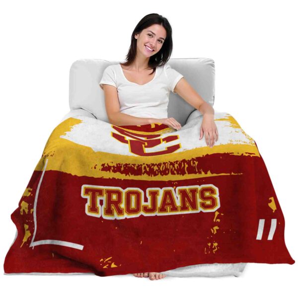 customized usc trojans paint strokes red white blanket latest model