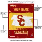 customized usc trojans paint strokes red white blanket new arrival