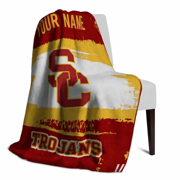 customized usc trojans paint strokes red white blanket top rated