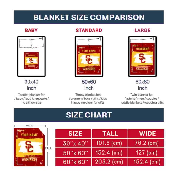 customized usc trojans paint strokes red white blanket trendy