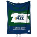 customized utah jazz paint strokes navy white blanket best selling