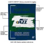 customized utah jazz paint strokes navy white blanket best selling