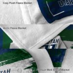 customized utah jazz paint strokes navy white blanket best selling