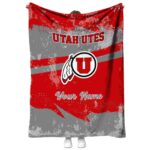 customized utah utes grunge streaks red blanket best selling