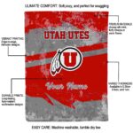 customized utah utes grunge streaks red blanket best selling