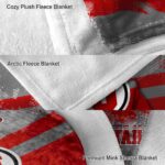 customized utah utes grunge streaks red blanket best selling