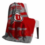 customized utah utes grunge streaks red blanket best selling