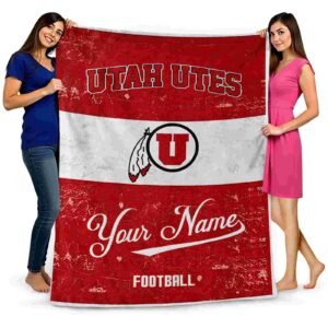 customized utah utes grunge texture red white blanket fashion forward