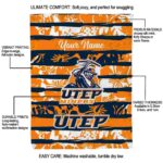 customized utep miners floral stripes blue white blanket best selling