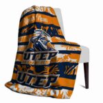 customized utep miners floral stripes blue white blanket best selling