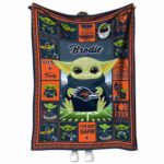 customized utsa roadrunners baby yoda orange blanket best selling