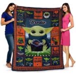 customized utsa roadrunners baby yoda orange blanket best selling