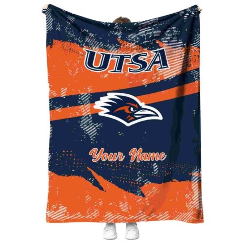 customized utsa roadrunners grunge streaks orange blanket best selling