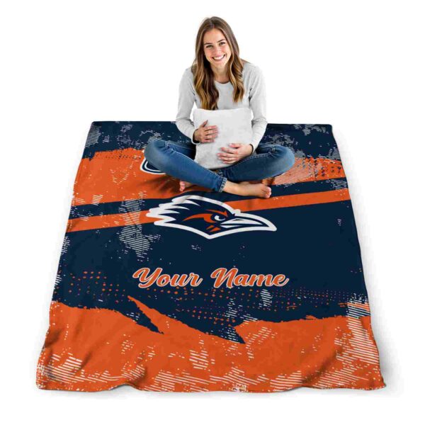 customized utsa roadrunners grunge streaks orange blanket high quality