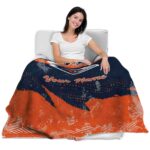 customized utsa roadrunners grunge streaks orange blanket latest model