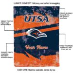 customized utsa roadrunners grunge streaks orange blanket new arrival
