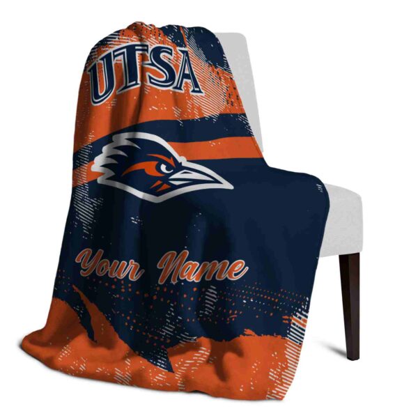 customized utsa roadrunners grunge streaks orange blanket top rated